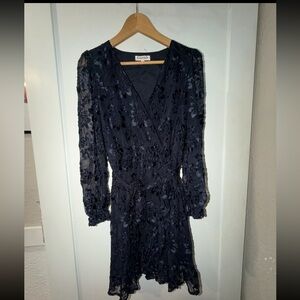 Women’s Dark Blue Long Sleeve Midi Dress Sz 10